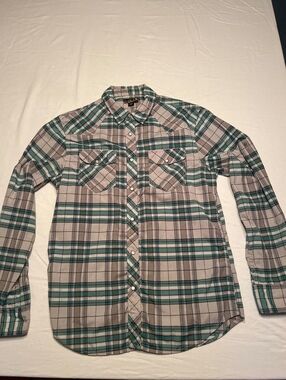 Helix Men's Medium Plaid Button-Up Shirt